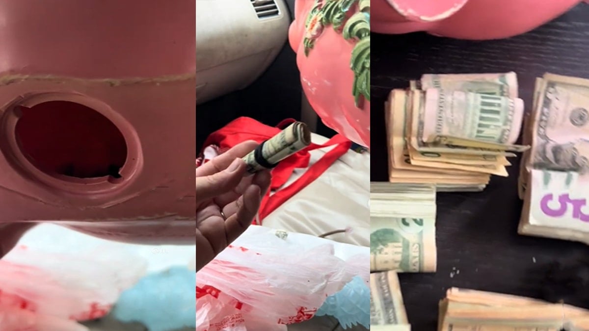 476 TL'ye aldığı kumbaranın içinden deste deste para çıktı