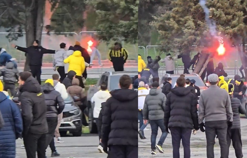 Derbi öncesi ortalık karıştı! Taraftarlar birbirine girdi