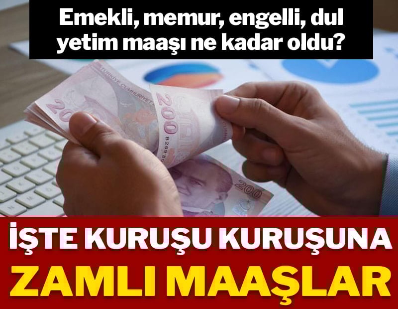 Emekli, memur, engelli, dul, yetim maaşı ne kadar oldu?