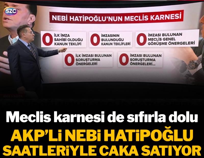 AKP'li Nebi Hatipoğlu saatleriyle caka satıyor! Meclis karnesi de sıfırla dolu