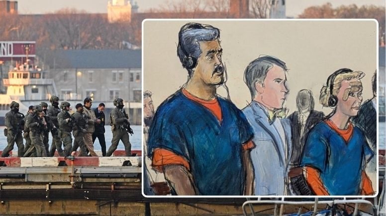 Maduro ve eşinin mahkemedeki eskiz çizimi paylaşıldı