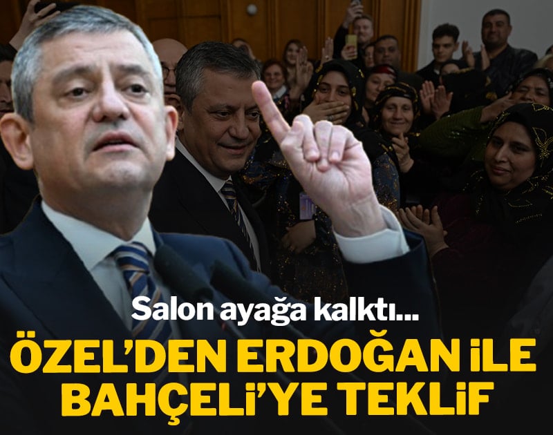 SON DAKİKA | Özel'den Erdoğan ile Bahçeli'ye teklif! Salon ayağa kalktı