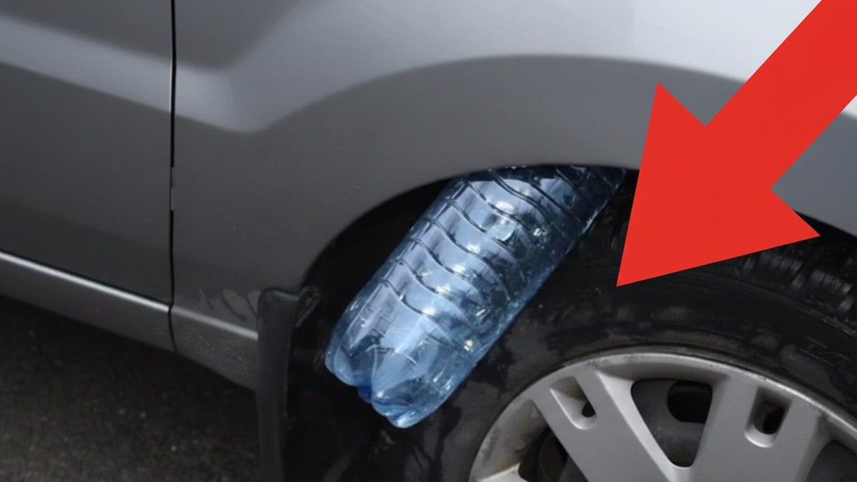 Meğer park halindeki aracın lastiklerine pet şişe koymak bu işe yarıyormuş
