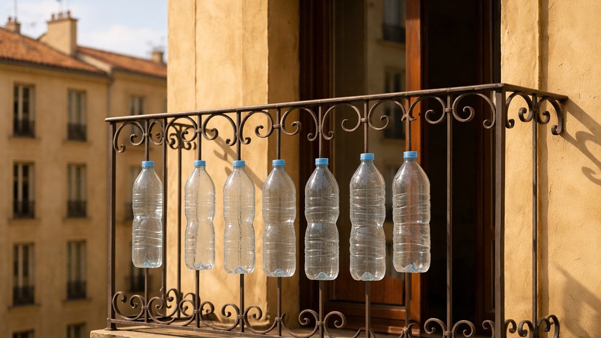 Balkonunda pet şişe asılı olan komşunuzun meğer bir bildiği varmış 