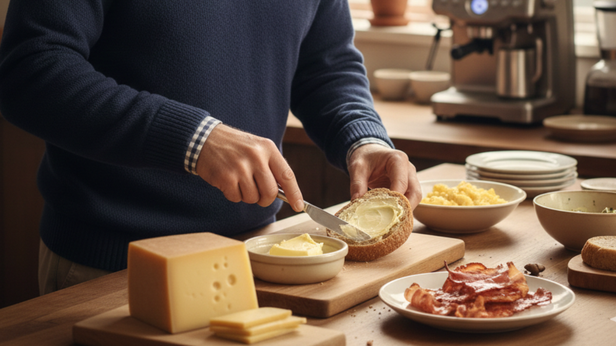 Tereyağı ve peynir yerden iki kez düşünün