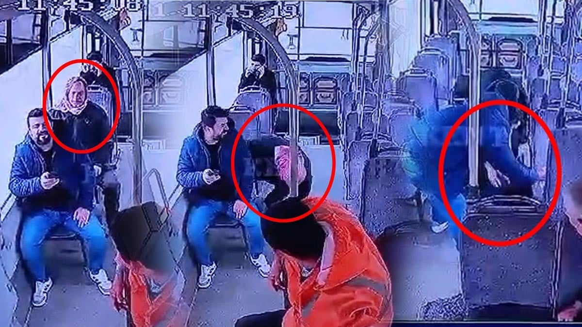 Otobüste aniden yere yığıldı titremeye başladı! Görenler korkudan donup kaldı