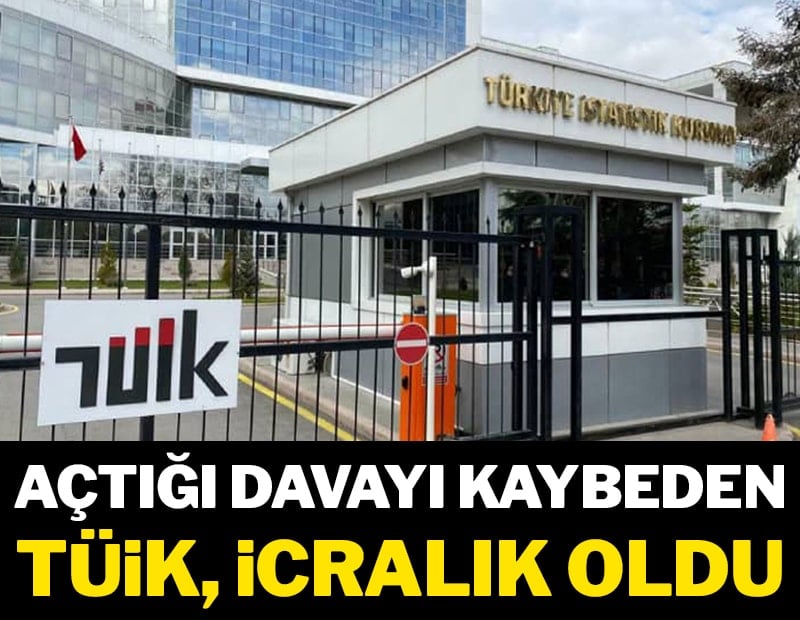 Açtığı davayı kaybeden TÜİK, icralık oldu