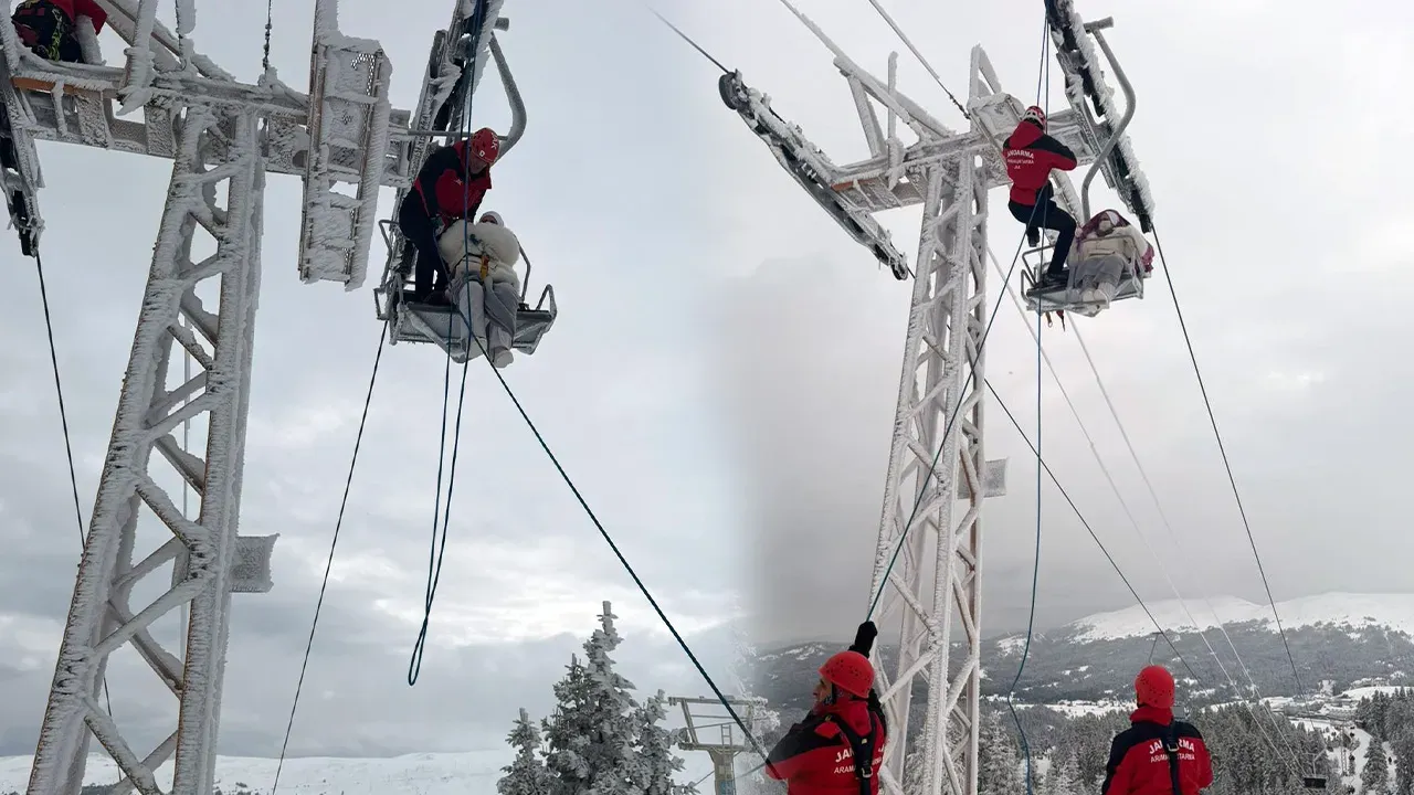 Uludağ'da telesiyej arızalandı! 40 tatilci mahsur kaldı