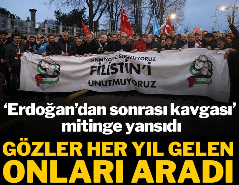 Filistin mitinginde gözler onları aradı