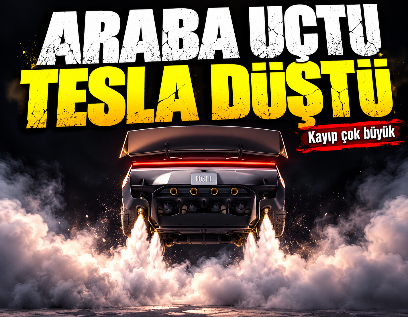 Araba uçtu Tesla düştü: Kayıp çok büyük
