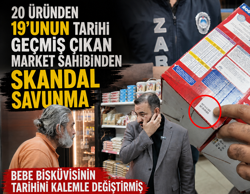 20 ürününden 19’unun tarihi geçmiş çıkan market sahibinden skandal savunma