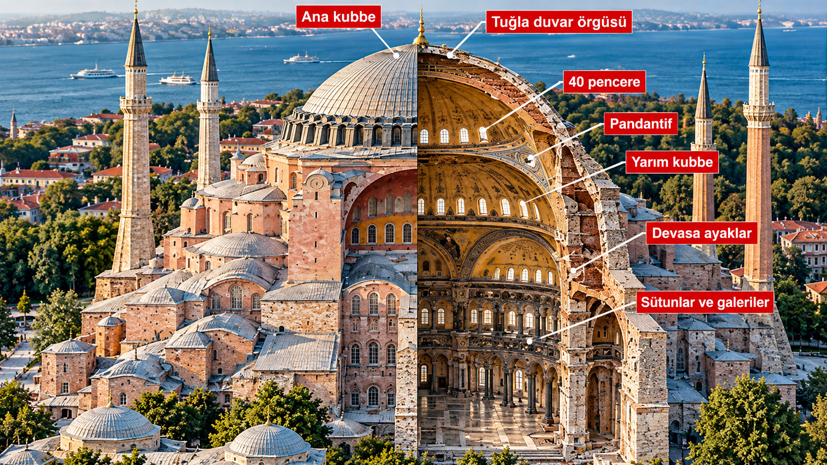 Ayasofya'nın kubbesinde 1500 yıllık sır
