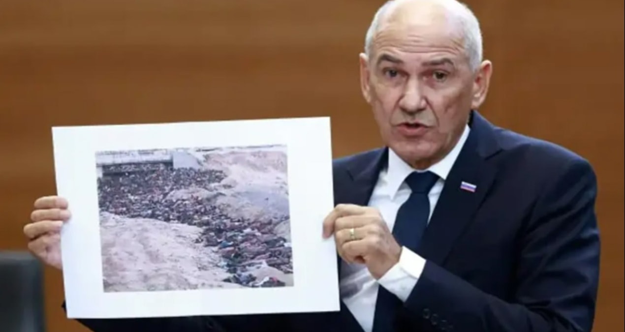 Slovenya Başbakanı İsrail'i aklamaya çalıştı! Dünyaya rezil oldu