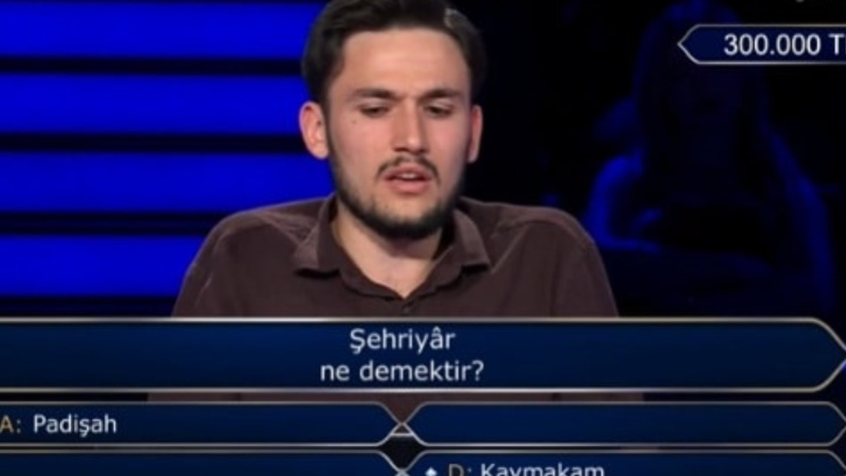 300 bin liralık soruda takıldı kaldı: Şehriyâr kelimesinin anlamını bilemedi