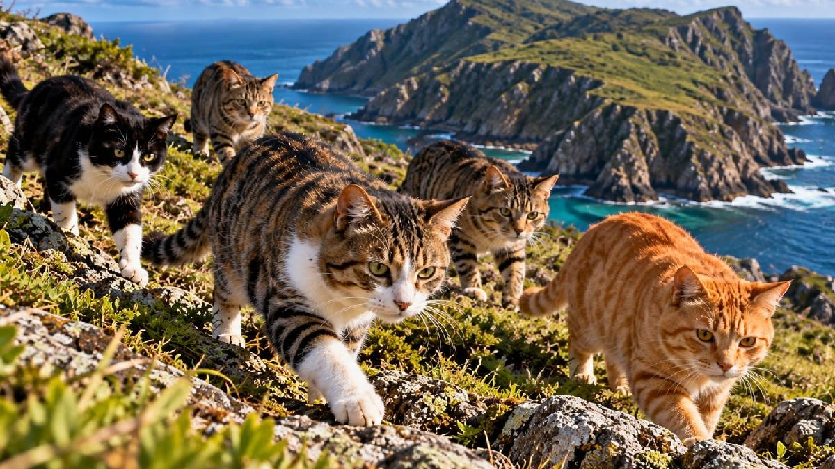 Adaya bırakılan 5 kedi felaketi yaşattı