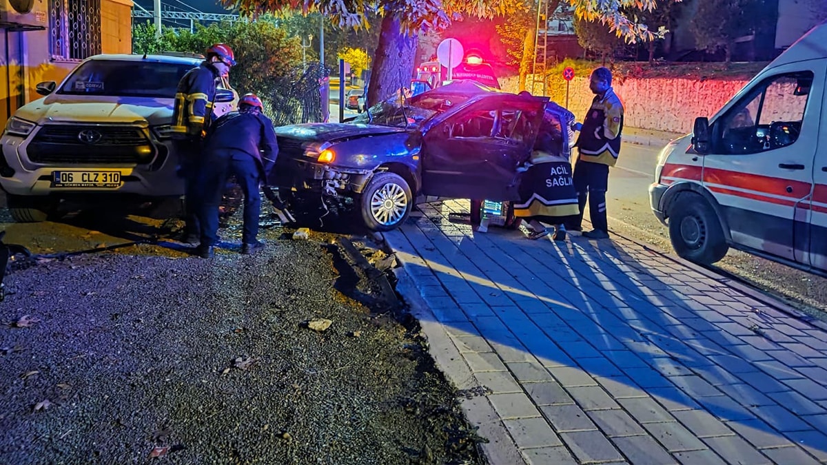 Ağaca çarpan otomobildeki 2 kardeşten biri hayatını kaybetti