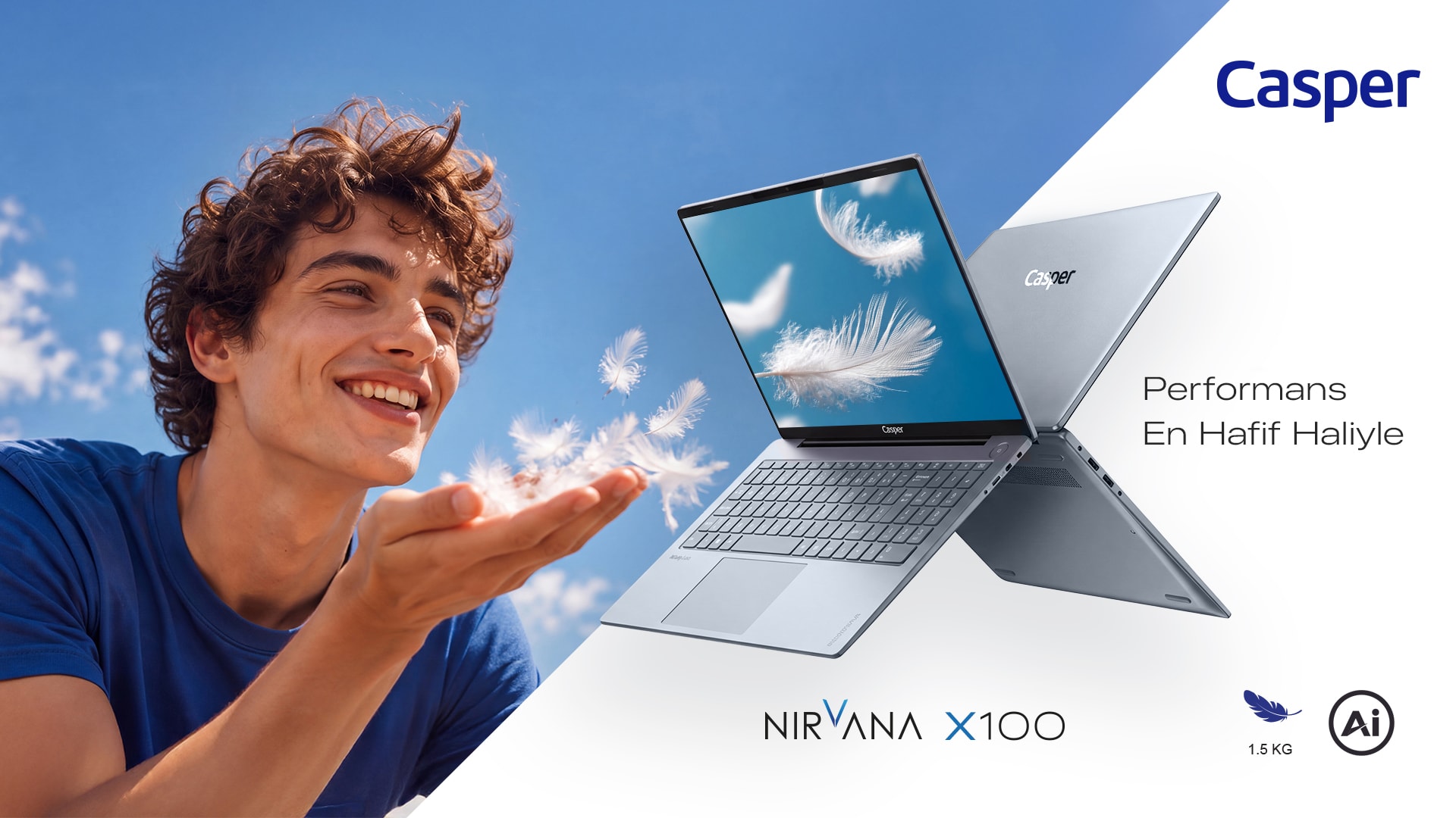 Casper Nirvana X100, 15,6 inç ekranı 1,5 kg hafiflikle buluşturuyor