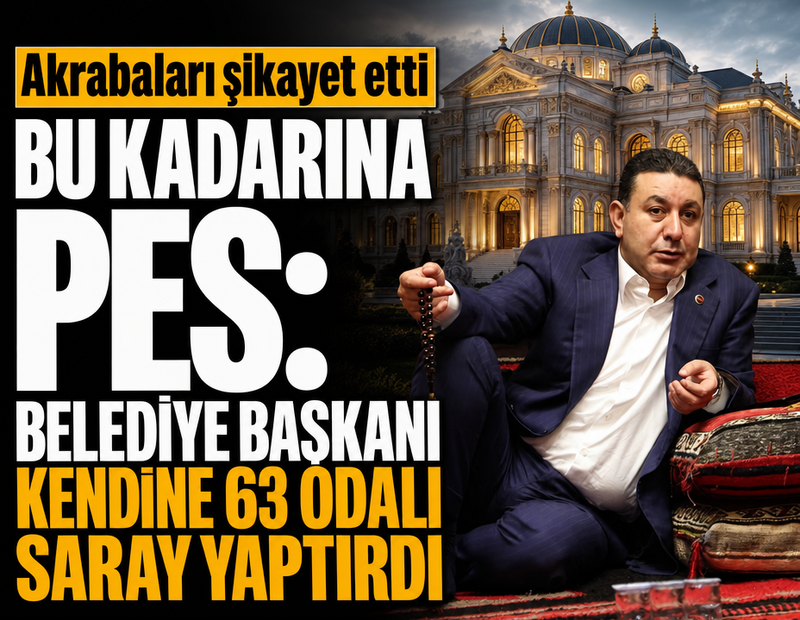63 odalı saray yaptı