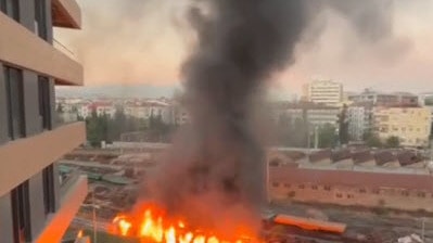 Alsancak Garı'nda patlama ve yangın