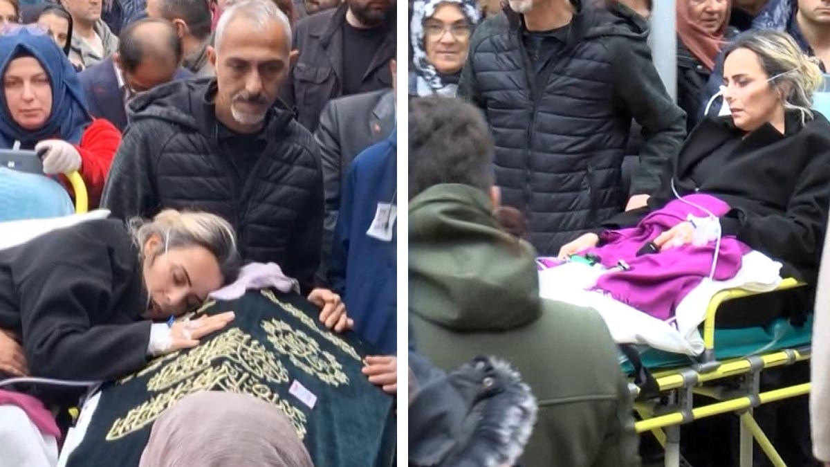 Yoğun bakımdan sedyeyle çıkan anne, 5 yaşındaki kızının tabutu başında gözyaşlarına boğuldu