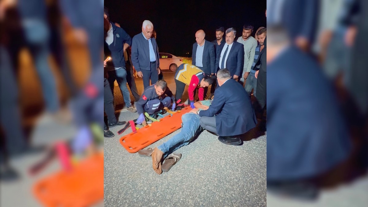 Aracın çarptığı yaralıya ilk yardımı vali ve milletvekili yaptı