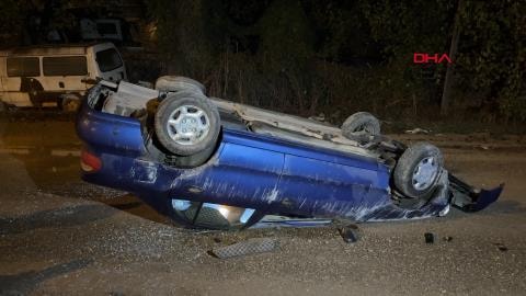 Safranbolu’da takla atan otomobilin sürücüsü yaralandı