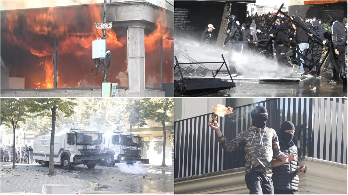 Arnavutluk’ta öğrenci protestolarında Eğitim Bakanlığı binası ateşe verildi