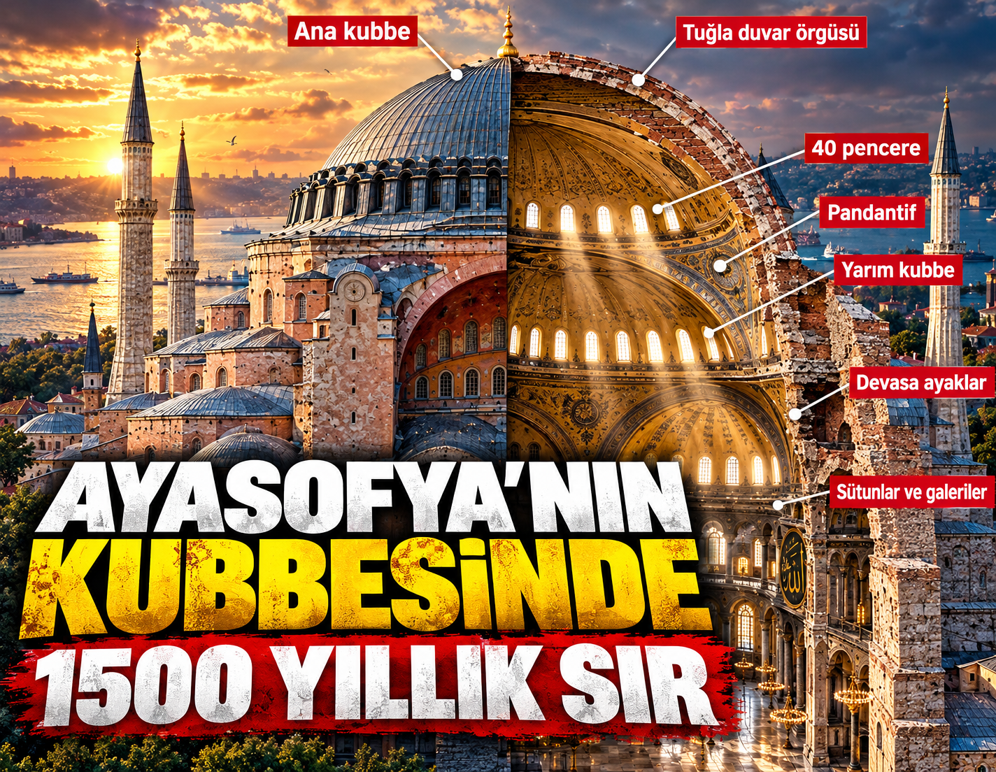 Ayasofya'nın kubbesinde 1500 yıllık sır