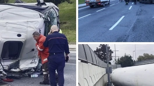 Bakırköy'de LNG yüklü tanker devrildi: Yol kapatıldı!