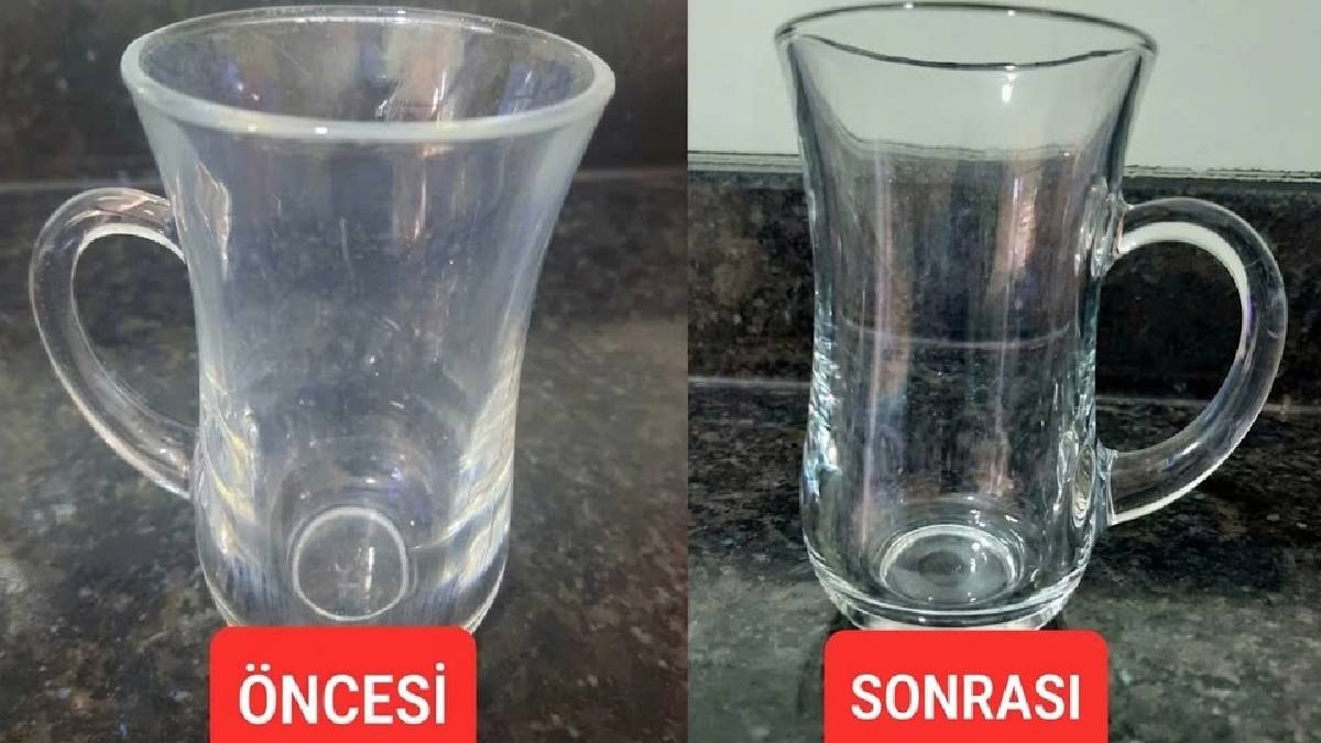 Kireçlenen bardakları yeni gibi parlatıyor: Bir tutam yetiyor