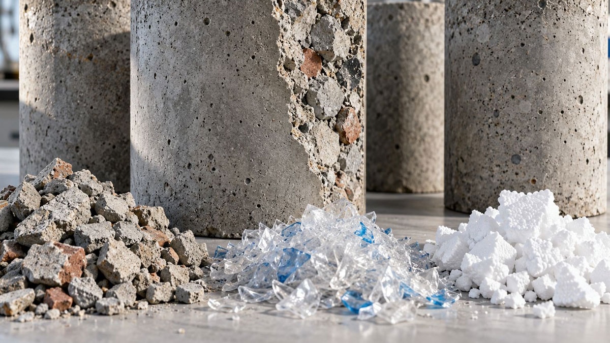 Beton harcına plastik ve köpük karıştırdılar