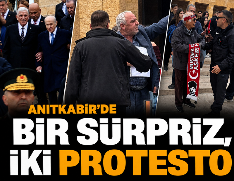 Anıtkabir’de bir sürpriz, iki protesto