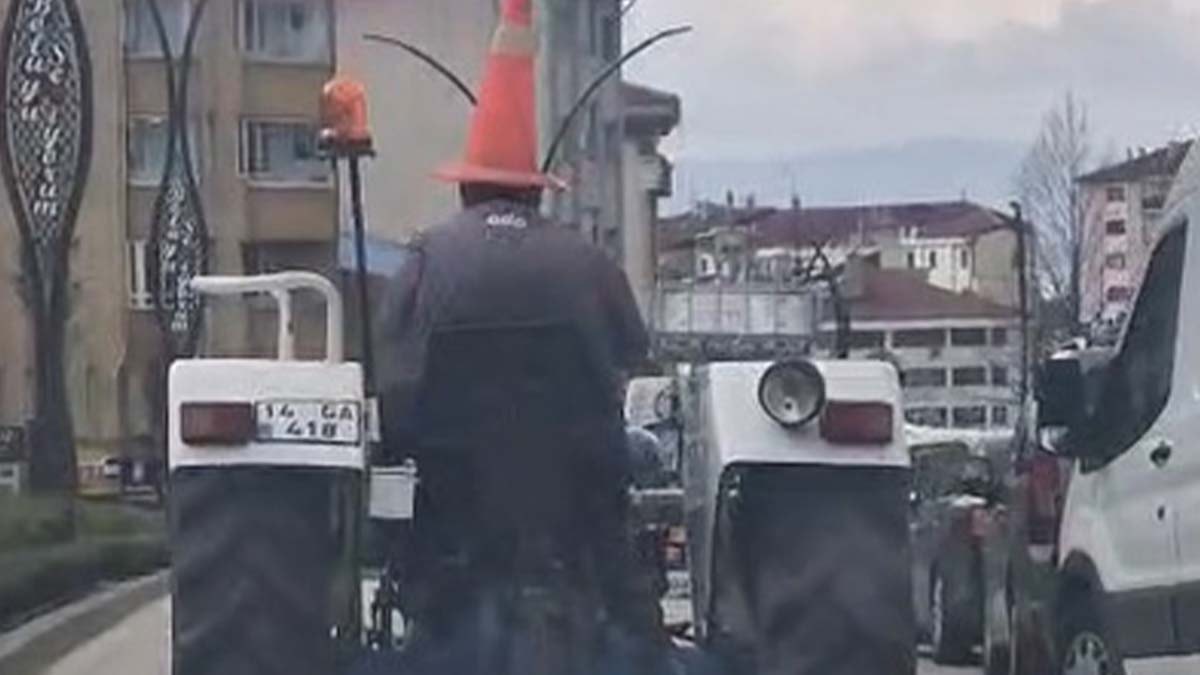 Trafikte şaşkına çeviren görüntü