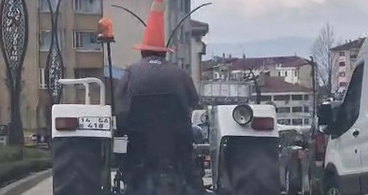 Trafikte şaşkına çeviren görüntü