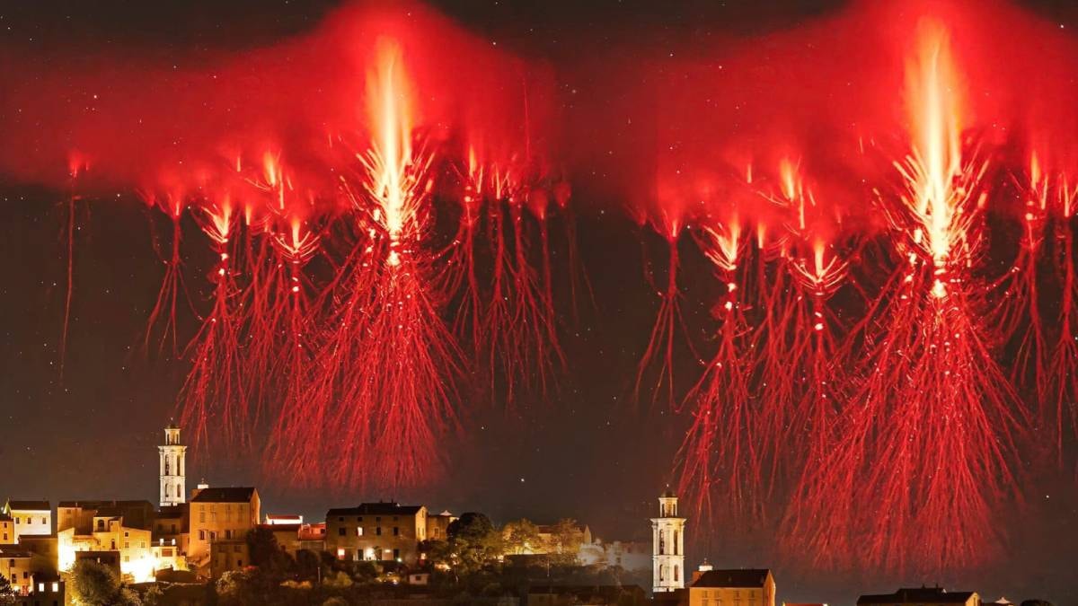 Dün gece gökyüzünü 'kızıl cin' aydınlattı