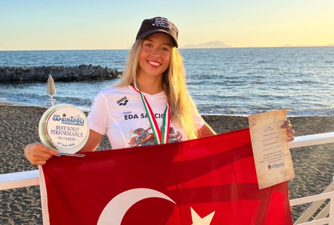 Eda Savcıgil, Catalina Kanalı’nı rekorla yüzdü