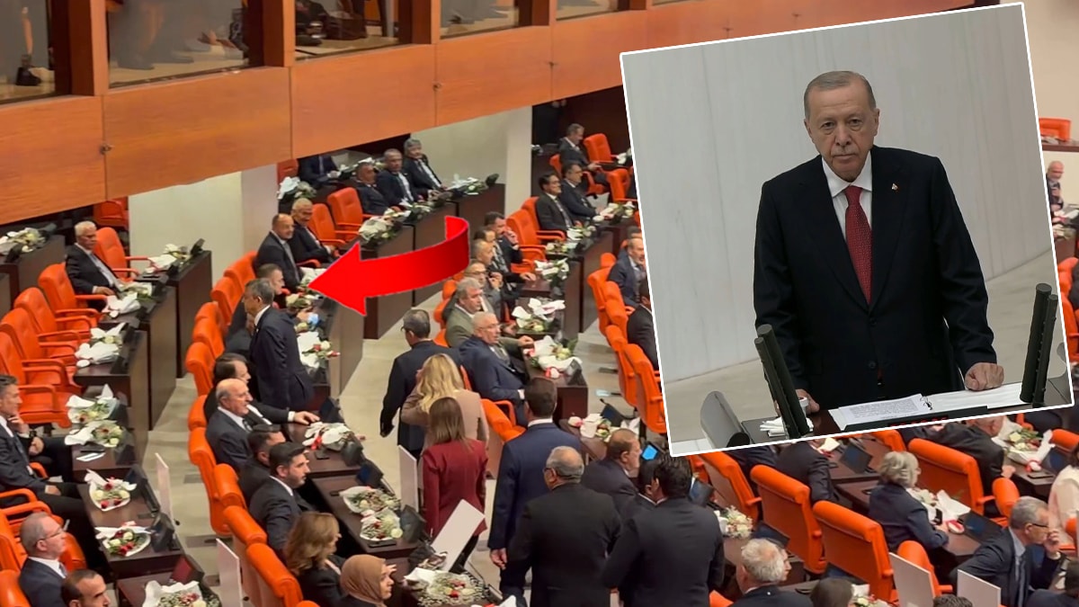 Erdoğan kürsüye gelince YENİ Partililer salonu terk etti! Meclis'te soğuk rüzgarlar