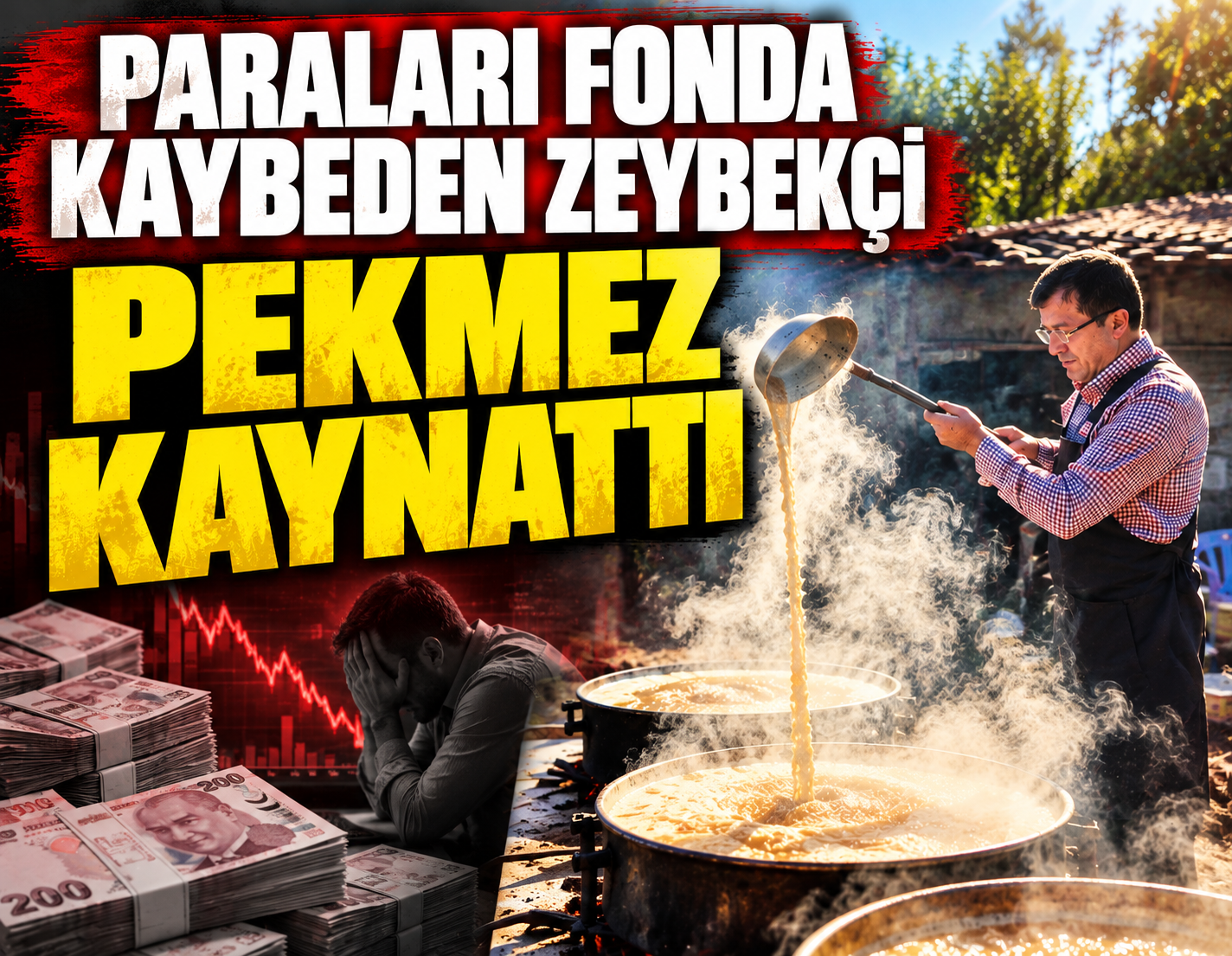 Paraları fonda kaptıran Nihat Zeybekçi pekmez kaynattı