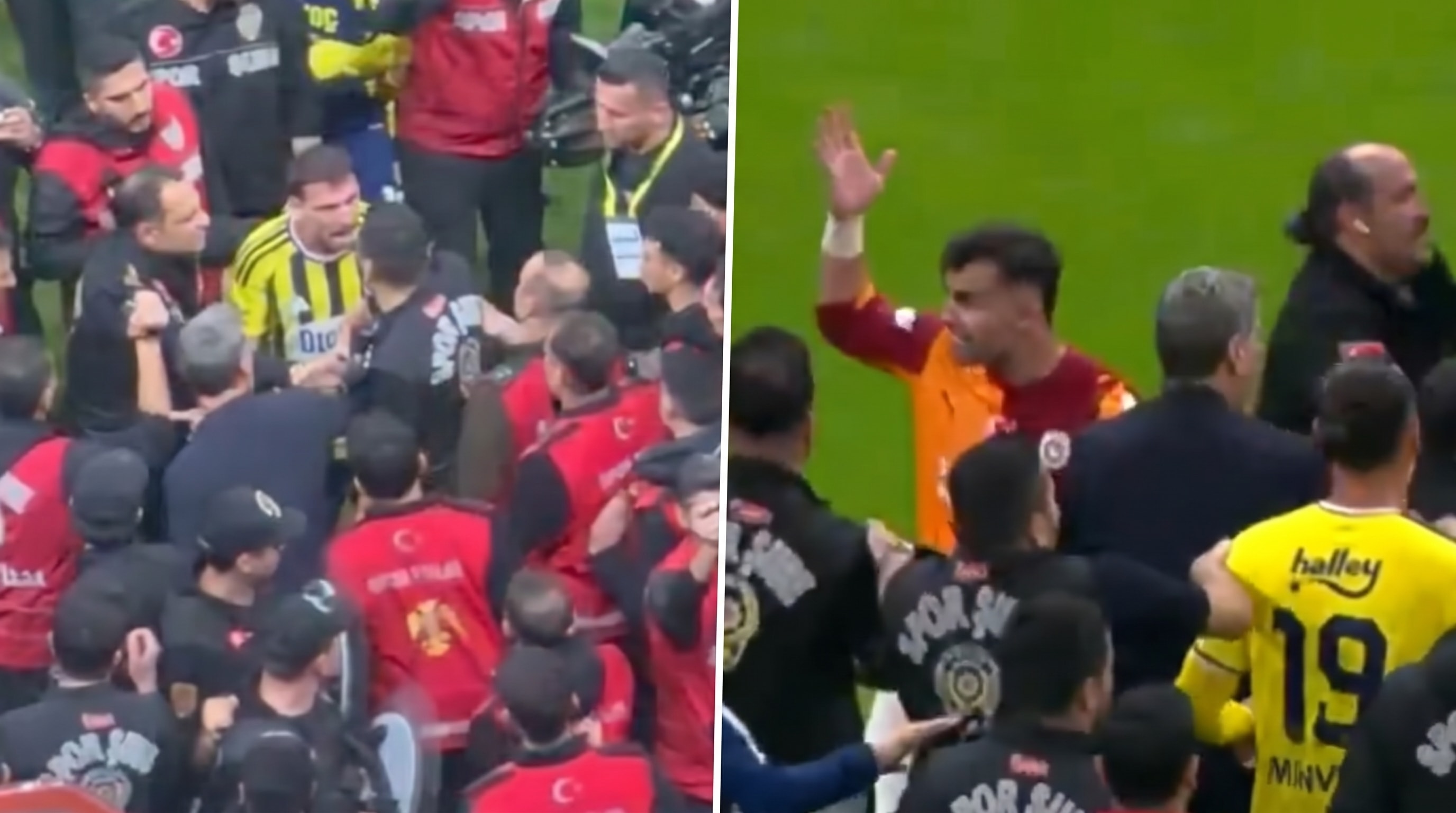 Mert Hakan Yandaş ve Abdülkerim Bardakcı derbi sonrası polisle tartıştı: Görüntüler gündem oldu