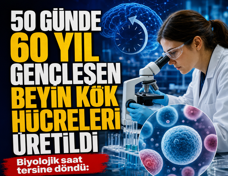 Biyolojik saat tersine döndü: 50 günde 60 yıl gençleşen beyin kök hücreleri üretildi