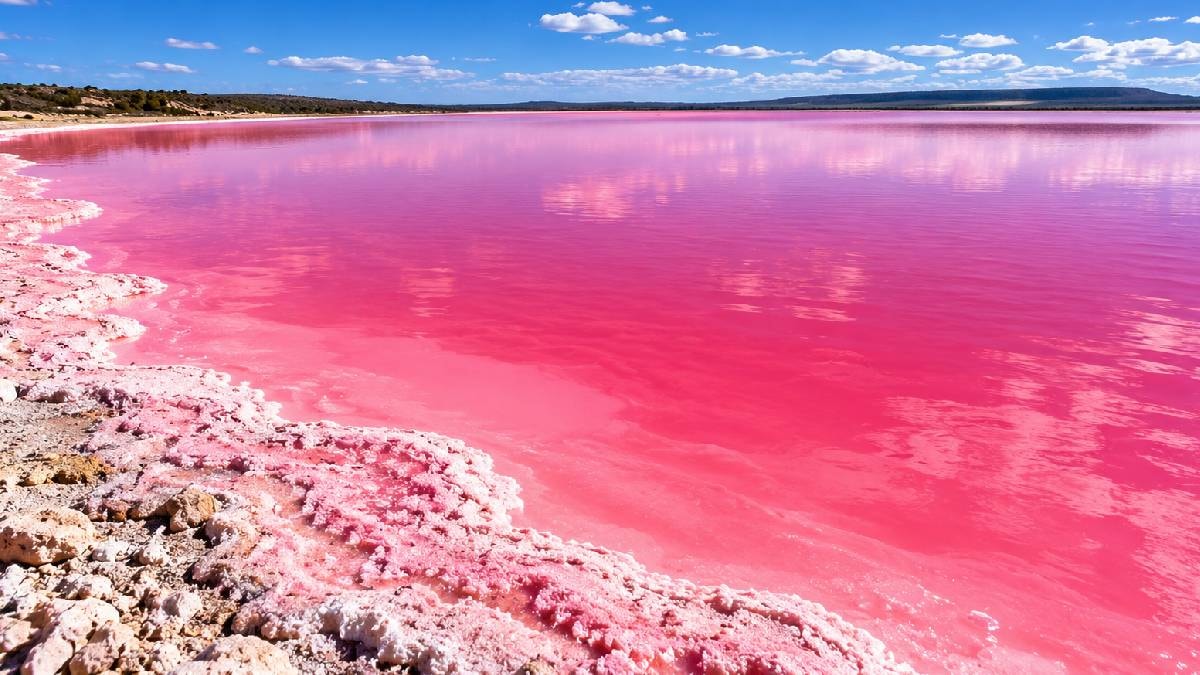 Pembe rengiyle bilinen göl bir anda renk değiştirdi: Nedeni ortaya çıktı