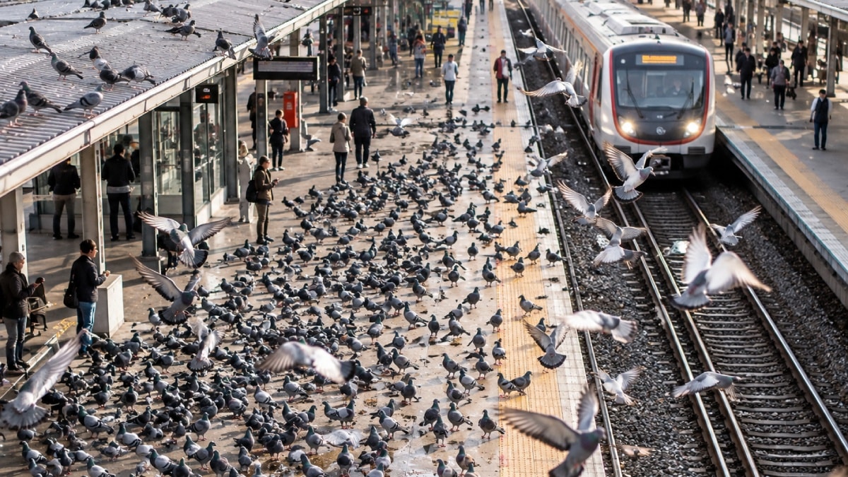 Tren istasyonlarındaki güvercin istilasına sıra dışı çözüm