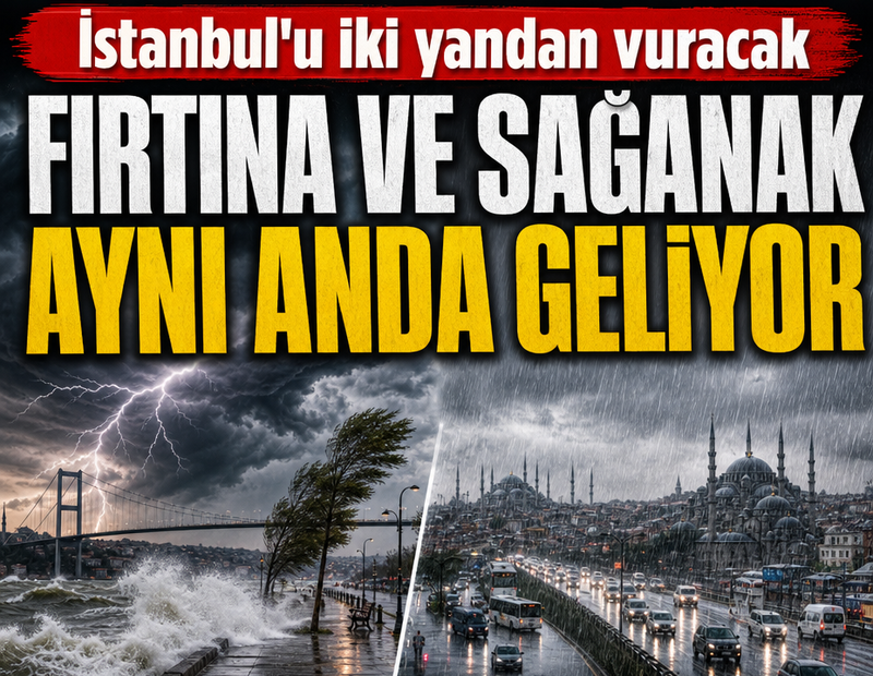 İstanbul'u iki yandan vuracak: Fırtına ve sağanak geliyor
