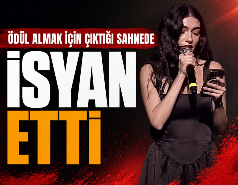 Hazar Ergüçlü ödül almak için çıktığı sahnede isyan etti
