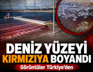 Görüntüler Türkiye'den: Deniz yüzeyi kırmızıya boyandı