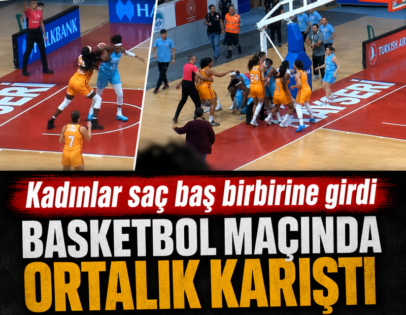 Basketbol maçında ortalık karıştı: Kadınlar saç baş birbirine girdi