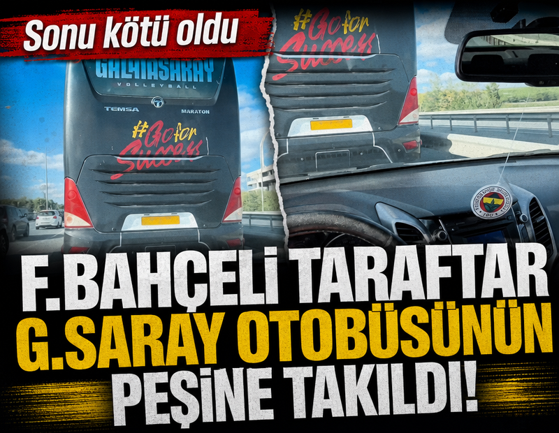 Galatasaray otobüsünün peşine takılarak selektör yaptı, neye uğradığını şaşırdı