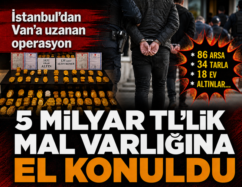 5 ilde eş zamanlı operasyon: 5 milyar liralık mal varlığına el konuldu