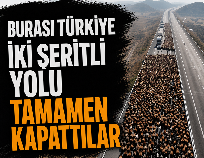 Burası Türkiye, iki şeritli yolu tamamen kapattılar: Dev sürünün görsel şöleni havadan görüntülendi