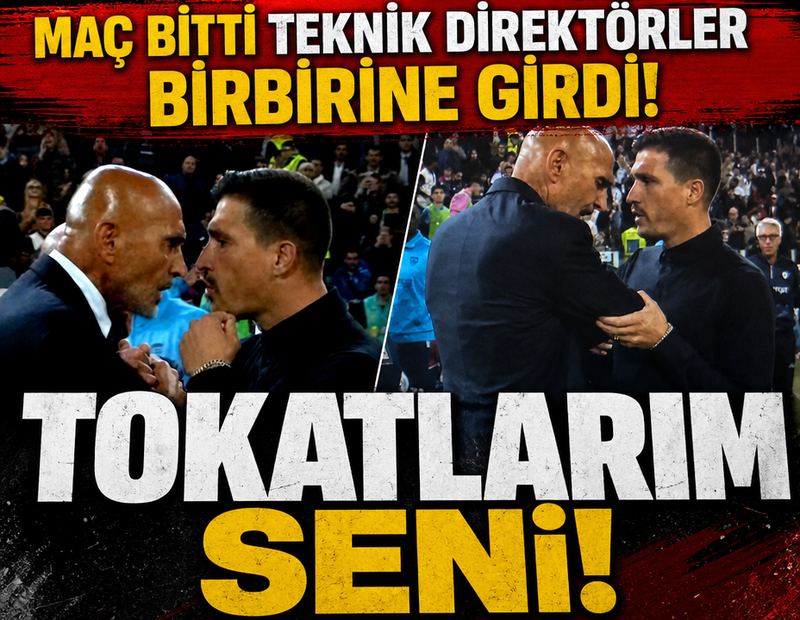 Maç bitti teknik direktörler birbirine girdi! Tokatlarım seni